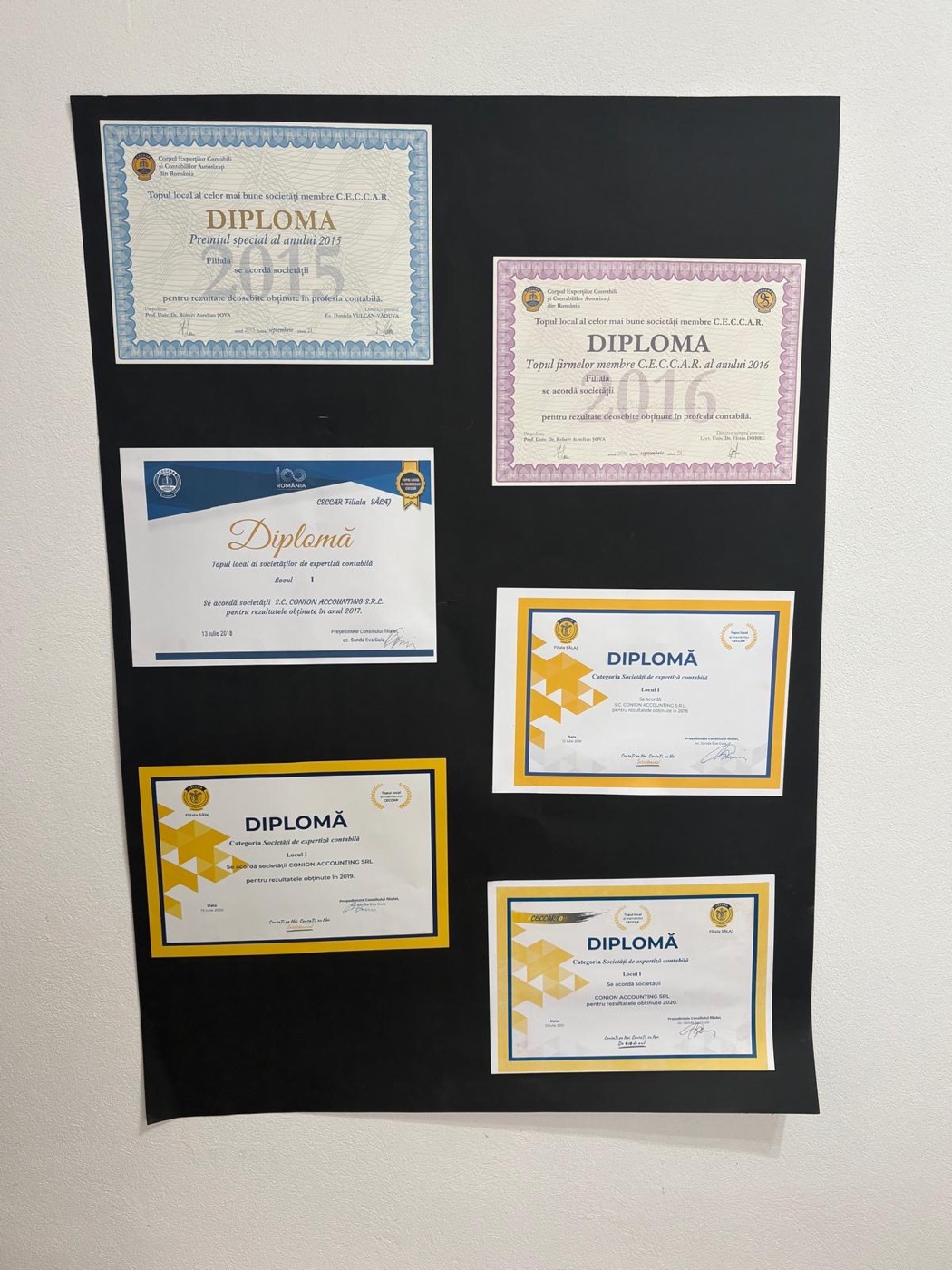 Diplome CECCAR Conion Accounting, 2015–2020